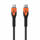 UAG - Câble Charge/Sync Robuste Kevlar USB-C USB-C 5p, Noir/Orange-Prend en charge une vitesse de charge de 30 watts et un transfert de données à 480 Mbps