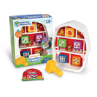 Learning Resources - Banc de battage de basse-cour - Lot de 2-Ce banc à marteler recto verso présente deux thèmes amusants pour les activités des tout-petits : compter les nombres d'un côté et découvrir les aliments frais de la ferme de l'autre