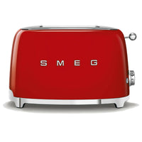 SMEG - Toasteur Rétro À 2 Tranches - Rouge-7 niveaux de grillage différents pour de meilleurs résultats , fonction de décongélation , fonction de réchauffage , fonction bagel pour griller uniquement un côté de la tranche.