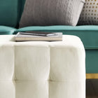 Modway - Contour Cube à touffes Performance Velvet Ottoman - Ivoire-Tissu résistant aux taches durable