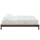 Modway - Lodge Bois Cadre complet de plate-forme, Noyer-Système de support en bois LVL à lattes