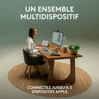 Logitech - Pebble 2 Combo for Mac, clavier et souris sans fil - Blue-Connectez 3 dispositifs: connectez jusqu'à 3 dispositifs sans fil via Bluetooth sur divers systèmes d'exploitation et passez de l'un à l'autre avec le bouton Easy-Switch.