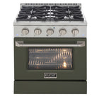 Kucht - 30 po Série KDF Cuisinière Pro Style au gaz propane - Acier inoxydable/Vert olive-Four à convection extra-large de 4,2 pi³ avec configuration à 5 grilles et grande fenêtre de four pour une visibilité accrue et une cuisson polyvalente