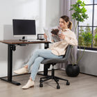 HOMCOM - Chaise d’ordinateur pivotante à 360-degrés sans accoudoirs - gris foncé-Dossier incurvé qui s’adapte à votre posture