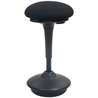 HOMCOM - Tabouret oscillant sans dossier avec mouvement de bascule - noir-La hauteur s'ajuste de 27,5 po à 35,4 po (70-90 cm) pour un confort personnalisé