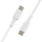 Belkin - Câble USB-C vers USB-C - 1 m - Blanc -CHARGEZ, SYNCHRONISEZ ET CONNECTEZ : Chargez vos appareils USB-C, synchronisez votre musique ou vos photos sur un ordinateur portable et transférez des données depuis n’importe quel port USB-A grâce à ces câbles USB-C fiables que vous pouvez utiliser à la maison, au travail ou en déplacement.