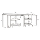 Manhattan Comfort - Buffet contemporain Corin 60" à 4 portes - Marron-Mécanisme de porte à fermeture douce – Conçu avec des charnières à fermeture silencieuse et fluide pour une expérience raffinée et discrète qui protège la structure dans le temps