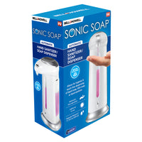 Bell + Howell - Distributeur automatique de savon désinfectant pour les mains sans contact Sonic Soap, activé par le mouvement, 9,5 oz liq-Le distributeur automatique de savon comprend : un distributeur de savon et de désinfectant pour les mains sans contact de 9,5 oz liq. (280 ml)