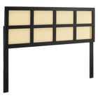 Modway - Luana Canne Tête de lit Queen, Noir-Tête de lit en bois reine