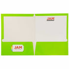 JAM Paper - Chemise de présentation brillante à 2 pochettes - vert lime - Paquet de 6-Quantité : 6 dossiers par paquet | Un pour chaque sujet et projet