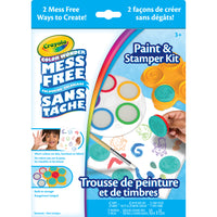 Crayola - Trousse de peinture et de timbres-TROUSSE DE PEINTURE ET D'ESTAMPAGE COLOR WONDER : Comprend 5 tampons encreurs Color Wonder, 5 tampons Safari, 1 porte-tampon, 1 pinceau et 1 bloc de papier