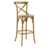 Modway - Gear Tabouret de bar - Naturel-Tabouret de bar de ferme moderne