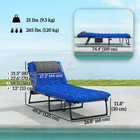 Outsunny - Chaise longue pliante avec coussin - chaise de bronzage inclinable - bleu-Structure légère en aluminium peint par poudrage, résistante à la rouille et à l’humidité