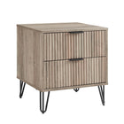 Manhattan Comfort - Dumbo table de chevet moderne, commode et commode haute 5 tiroirs - gris rustique - ensemble de 3-Garantie limitée du fabricant de 30 jours