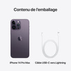 Apple - iPhone 14 Pro Max 6.7 po ecran Liquid Retina XDR, 1 To, Violet sombre, Bell et Virgin Plus-iOS 16 et toutes ses options de personnalisation, de communication et de partage