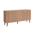 Manhattan Comfort - Jodie 64,6 po Buffet Moderne d’Inspiration Mid-Century - Érable-Pieds en métal évasés pour la mode et la durabilité