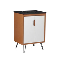 Modway - Energize 24" Vanette de salle de bain - Noir blanc cerise-Vanité de salle de bain moderne du milieu du siècle