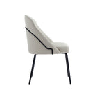 Manhattan Comfort - Lot de 2 chaises de salle à manger modernes Gracie 61,5 cm en similicuir, coloris pierre et noir-Hauteur d’assise 49,5 cm