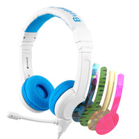 BuddyPhones School - Bleu-Style de casque sur l'oreille pour les enfants avec SafeAudio