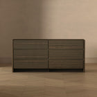 Manhattan Comfort - Linda 72" Moderne Commode Double à 6 Tiroirs - Noyer Brun-Garantie limitée du fabricant de 30 jours