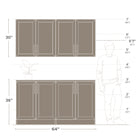 Prepac - Ensemble de 4 cabinets Elite 64 po avec portes à panneaux, cabinets de buanderie, cabinet de rangement - Blanc-Les armoires de rangement profondes offrent plus d'espace : les armoires de 16 po et 24 po D offrent 34 % d'espace de rangement en plus que les armoires de rangement standard tandis que la tablette réglable des armoires de base peut supporter jusqu'à 20 lb. chacune et la tablette ajustable des armoires murales peuvent supporter jusqu'à 20 lb