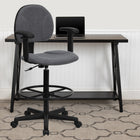 Flash Furniture - Tabouret de dessinateur ergonomique en tissu avec bras (26 à 30,5 po ou de 22,5 à 27 po haut.), gris-Mousse ignifuge CA117