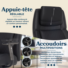 La-Z-Boy - Fauteuil de direction de massage Channing - noir-Coussin ComfortCore Plus en couches de mousse viscoélastique avec des ressorts ensachés, pour un soutien moelleux et durable