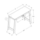 Monarch Specialties - 7190 Bureau 42 po - Espresso Avec Tiroir De Rangement- Conçu de manière durable avec des supports de pieds angulaires pour un look moderne, ce bureau de style tendance est assorti d'une garantie limitée de 5 ans contre tout défaut, pour un achat en toute sérénité.