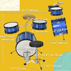 Qaba - Ensemble de batterie pour enfants avec tabouret, cymbale, pédale, baguettes - bleu - ensemble de 7-La cymbale incluse ajoute une large gamme de sons aux performances 