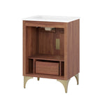 Modway - Daylight 24" Vanette de salle de bain - Noyer blanc-Rangement spacieux
