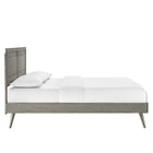 Modway - Marlee Bois Lit à plateforme queen avec pieds écartés, Gris-Construction en bois, MDF et placage