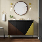 Modway - Alchemist 48" Vanité de salle de bain à un seul lavabo - Noir noir-Bassin d’évier en céramique