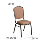 Flash Furniture – Chaise banquet empil Hercules, dos couronne, tissu diamant doré, siège 2,5 po, struct. dorée, 4/pqt-Mousse ignifuge CA117