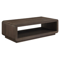 Hudson&Canal - Table basse rectangulaire Lonni de 119 cm de large, chêne brun-Une version moderne d'un look rétro pour votre salon, votre bureau et plus encore