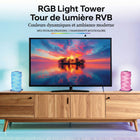Bell+Howell - Lampe de table élégante sans fil RGB-Design tour moderne: abat jour en couches qui diffuse la lumière pour un halo doux parfait comme lampe déco, veilleuse ou lumière relaxante