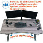 Motionwise - Bureau courbé ergonomique série M3 PRO Motionwise, 30 po x 60 po, électrique assis-debout, double moteurs - Gris Rustique-Capacité de charge robuste : Construit avec une structure en acier enduit de poudre, ce bureau peut supporter jusqu’à 225 lb, ce qui convient parfaitement aux moniteurs, imprimantes, et autres essentiels de bureau.