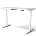 MotionGrey - Bureau assis-debout à deux moteurs electriques reglable en hauteur pour la maison/bureau-Cadre blanc -Plateau blanc-Bureau assis-debout electrique reglable en hauteur