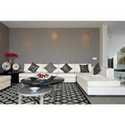 Avocado Decor - Valentine Circulo tapis intérieur, 2,2pi x 6,10pi, Noir/Gris-Fait à la machine au Belgique