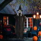 HOMCOM - Accessoire d'Halloween sorcière noire avec yeux lumineux-S'active automatiquement par le toucher ou par des sons forts, ou manuellement à l'aide d'un bouton 
