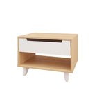 Nexera - Table de nuit Barista, 1 tiroir, Blanc et Érable naturel-6