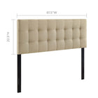 Modway - Lily Tissu rembourré Tête de lit Queen, Beige-Convient aux lits queen size
