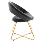 Modway - Nouvelle Performance Velvet Chaise à manger Ensemble de 2 - Charbon de bois doré-Cadre solide en métal doré