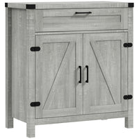HOMCOM - Buffet 29,9 po L, armoire latérale - gris-Design de style ferme avec porte de grange qui rend votre maison plus attrayante 