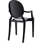 Nicer Furniture - fauteuil fantôme de Louis XVI - noir - 4 pièces-Design moderne et innovant - Noir, Polycarbonate robuste, Tendance