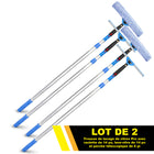 Gritt Commercial - Ensemble professionnel de nettoyage de vitres - Raclette de 14 po - Lave-vitres de 14 po - Perche télescopique de 6 pi - Lot de 2-Le manche pivote à 180° pour atteindre facilement les coins, les rebords et les appuis de fenêtre