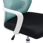 Chaise de bureau à dossier en maille Workspace de CorLiving - Sarcelle et noir-Appui-tête rembourré pour le soutien