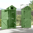 Outsunny - Abri de jardin - 76 x 53 x 180 cm - Vert -3 étagères amovibles pour ranger les petits objets et un espace plus grand pour les outils plus volumineux  
