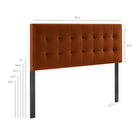 Modway - Lily Velours de performance résistant aux taches Tête de lit King Size, Rouille-Tête de lit King Size