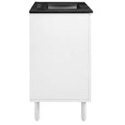 Modway - Calla 36" perforé Métal Vanette de salle de bain - Noir Blanc-Trous centraux de 8"
