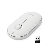 Logitech Pebble souris sans fil avec Bluetooth ou récepteur 2,4 GHz - Blanc-Simplicité exceptionnelle avec une conception agréable à tenir en main et facile à transporter